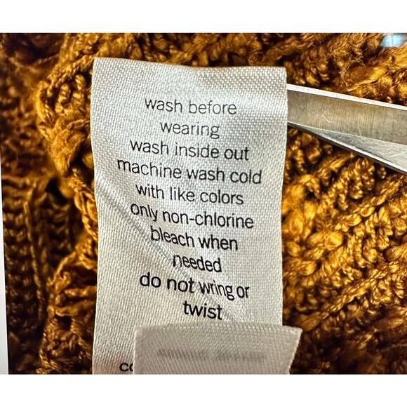 Mudd Y2K 90s Open Knit Cardigan Beachy Sweater Womens L Button Front Crochet - Picture 5 of 5